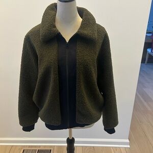 Betsy Johnson Olive Green Sherpa Jacket